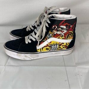 Vans Sk8-Hi Santa Flame Black Size 6 Men & 7.5 Women Limited Holiday Edition